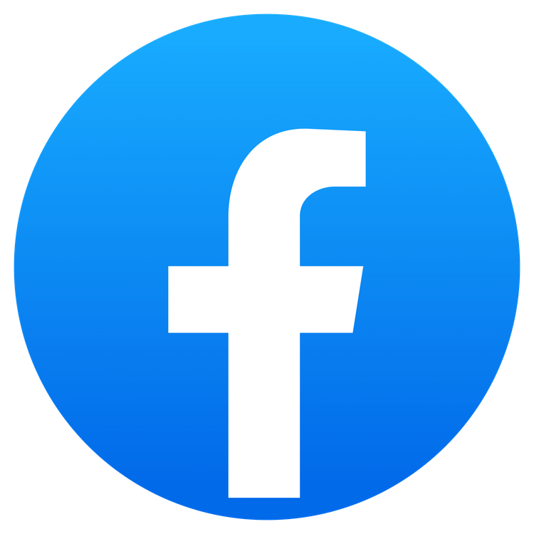 Blaues Facebook-Logo mit weißem Buchstaben F in der Mitte auf schwarzem Hintergrund